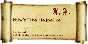 Mihálka Hajnalka névjegykártya